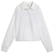 Felpa da donna Puma CLASS Relaxed Longsleeve Polo FL bianco White Glow Heather