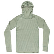 Maglietta sportiva da donna Devold Kvitegga Merino 230 Hoodie Wmn verde chiaro RAW WHITE