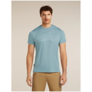 Maglietta funzionale da uomo Icebreaker Merino Blend 125 Cool-Lite™ Sphere SS Tee Across the Peaks azzurro FLINT BLUE