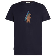 Maglietta da uomo Icebreaker Men Merino 150 Tech Lite Bear Tour blu scuro Midnight Navy