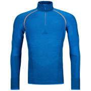 Felpa funzionale da uomo Ortovox 230 Competition Zip Neck blu JustBlue