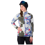 Felpa tecnica da donna Northfinder Tiara beige/verde multicolorprint