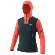 Felpa tecnica da donna Dynafit Traverse Ptc Hooded Jacket W nero/arancio 1841 - hot coral/3010