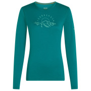 Maglietta sportiva da donna Icebreaker Women Merino 200 Oasis LS Crewe Sunrise Summit turchese Tidal Teal