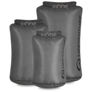 Sacca stagna LifeVenture Ultralight Dry Bag Multipack (5L, 10L, 25L) grigio Grey