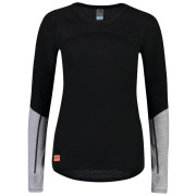 Maglietta sportiva da donna Mons Royale Bella Tech LS nero/grigio Black/Neon