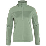 Felpa da donna Fjällräven Abisko Lite Fleece Half Zip W verde chiaro Misty Green