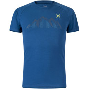 Maglietta da uomo Montura Summit T-Shirt blu Deep Blue/Verde Lime