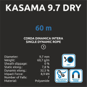 Corda da arrampicata Camp Kasama 9.7 Dry - 60m