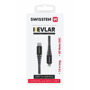 Cavo di ricarica e trasmissione Swissten Kevlar USB-C/Lightning 1,5 m