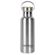 Bottiglia termica in acciaio inox Tatonka Hot + Cold Stuff Bamboo Lid 500 argento