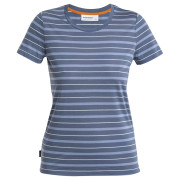 Maglietta da donna Icebreaker Women Wave SS Tee Stripe blu Dawn/Kyanite/Snow/S