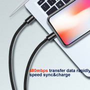 Cavo di ricarica e trasmissione Swissten Textile USB-C / Lightning 1,2 m