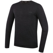 Maglietta da uomo MOOA MerinoSilk 160 long nero black melange