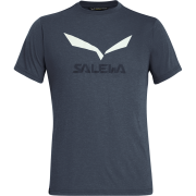 Maglietta da uomo Salewa Solidlogo Dri-Rel M S/S Tee blu scuro OmbreBlueMelange