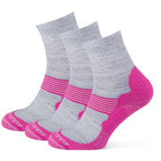 Calze Zulu Merino Women 3-pack grigio/rosa