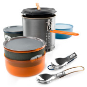 Set di stoviglie GSI Outdoors Halulite Dualist HS grigio