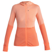 Felpa tecnica da donna Icebreaker Women Merino 200 Realfleece™ Descender LS Zip Hoodie arancione Glow/Tang/Cb