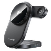 Caricabatterie senza fili Swissten MagBase 3-in-1 nero