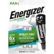 Batterie riutilizzabili Energizer AAA / HR03 - 800 mAh Extreme 2 pcs argento