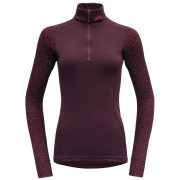 Maglietta sportiva da donna Devold Duo Active Merino 205 Z.Neck rosso Port