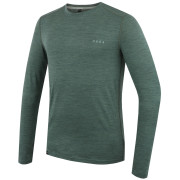 Maglietta da uomo MOOA MerinoSilk 160 long verde green melange