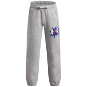 Pantaloni da bambino Under Armour UA B Rival FLC Graphics Jgr Mod Gray Light Heather grigio/bianco Mod Gray Light Heather / / White