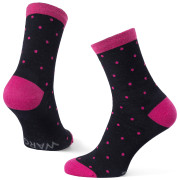 Calze Warg Happy Merino W Mini Dots nero/rosa Black/Pink