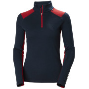 Maglietta sportiva da donna Helly Hansen W Lifa Merino Midweight 1/2 Zip blu Navy