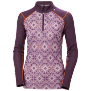 Maglietta sportiva da donna Helly Hansen W Lifa Merino Midw Gra 1/2 Zip viola Amethyst Star Pixel