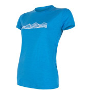 Maglietta sportiva da donna Sensor Merino Active PT Mountains blu Blue
