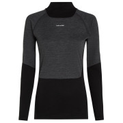 Maglietta sportiva da donna Icebreaker Women Mer 200 Oasis+ LS High Neck nero/grigio Blk/Jtht/Und/Cb