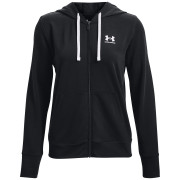 Felpa da donna Under Armour Rival Terry FZ Hoodie nero Black / / White