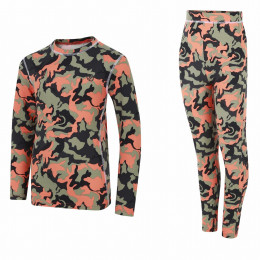 Set sportivo per bambini Dare 2b Pow II Baselayer Set verde/arancio OrgRstCamoPt