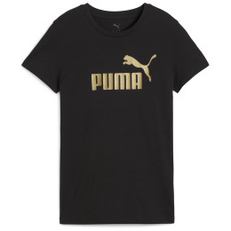 Maglietta da donna Puma ESS NO. 1 LOGO Metallic Tee nero PUMA Black-metallic gold