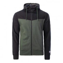 Felpa da uomo Hi-Tec Sabarin verde/nero Deep Forest/Black
