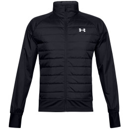 Giacca da uomo Under Armour Run Insulate Hybrid Jacket nero Black/Black/Reflective