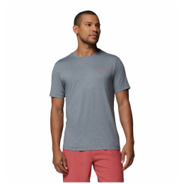 Maglietta da uomo Columbia Parsons Point™ SS Back Graphic Tee grigio City Grey Heather, Linear Peaks