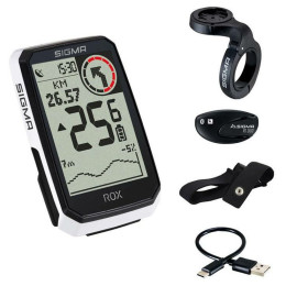 Computer da bicicletta Sigma Rox 4.0 Endurance HR set bianco white