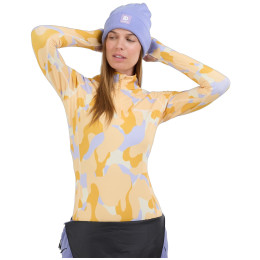 Maglietta sportiva da donna Fundango Yade II Baselayer Top giallo/viola corn cloud