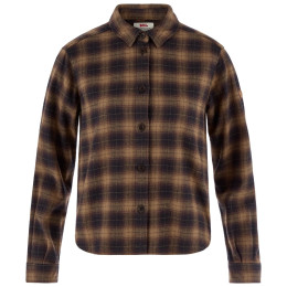 Camicia da donna Fjällräven Övik Boxy Flannel Shirt W marrone Black-Wood Brown