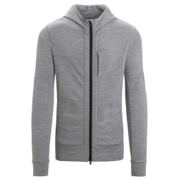 Felpa funzionale da uomo Icebreaker Men Quantum III LS Zip Hoodie grigio/nero Metro Heather/Black