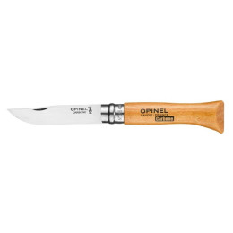 Coltello chiudubile Opinel N°06 Carbon Viroblock, blister naturale.