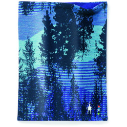 Bandana Smartwool Merino 250 Reversible Pattern nero/blu DeepNavyForestScape