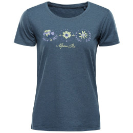 Maglietta sportiva da donna Alpine Pro Sassa blu scuro DK.METAL BLUE