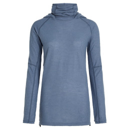 Felpa da donna Icebreaker Wom Mer 400 RealFleece Grid Pulover Hood blu/grigio Dawn