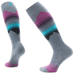 Calze da sci Smartwool W Ski Targeted Cushion Pattern Otc grigio/rosa Pewter Blue