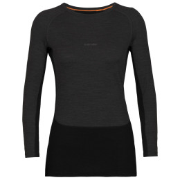 Maglietta sportiva da donna Icebreaker ZoneKnit™ 200 LS Crewe grigio/nero jet heather/black/metro heather/cb