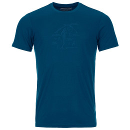 Maglietta funzionale da uomo Ortovox 120 Tec Lafatscher Topo T-Shirt blu Petrol Blue