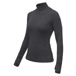 Maglietta sportiva da donna Sensor Merino Bold Roll Neck dl.rukáv grigio scuro Anthracite Gray
